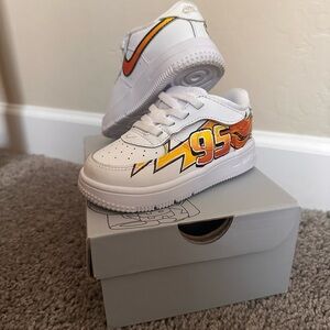 Custom Hand Painted Lightning McQueen Nike Force1 7c